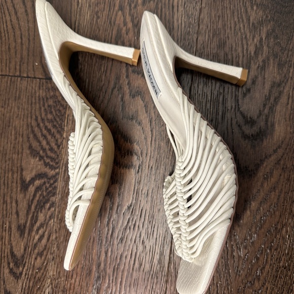 white strappy steve madden heels - Picture 3 of 4